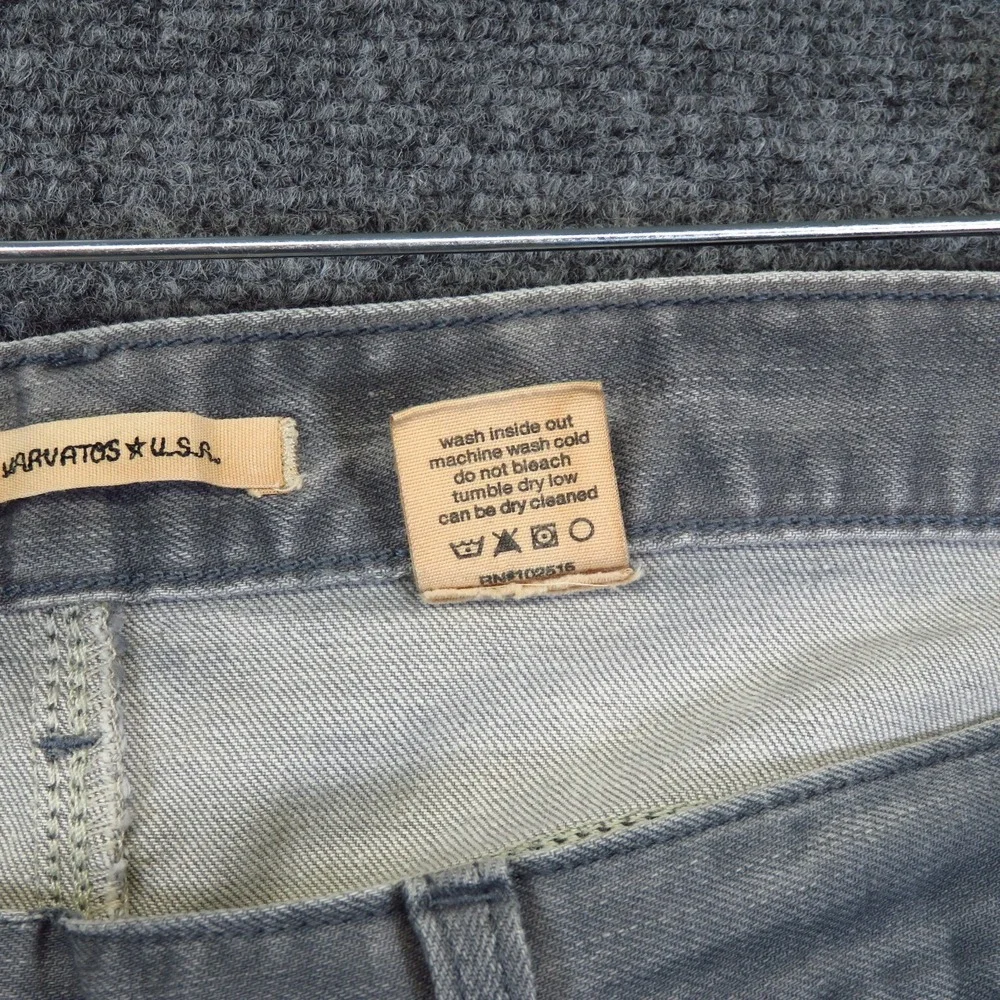 John Varvatos USA 40 x 31 Gray Denim Jeans Buttonfly Straight Leg Beale